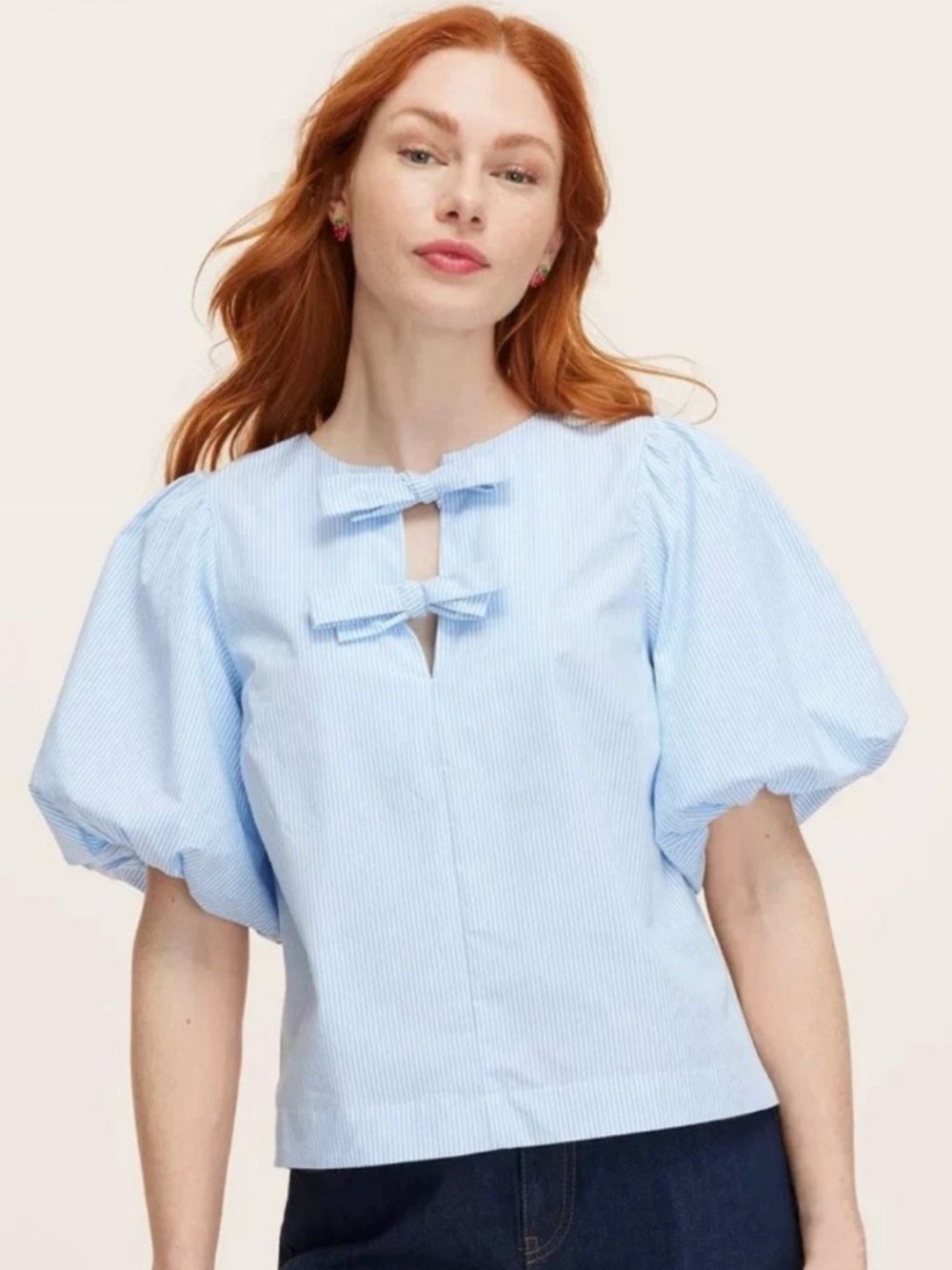 Target x Kate Spade Puff Sleeve Bow-Front Women’s Top